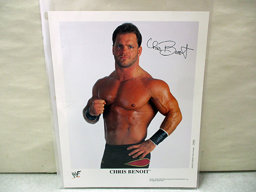 image of WWF Chris Benoit Autographed Promotional Photo