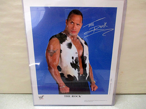 image of WWE The Rock Signed Promotional Photo