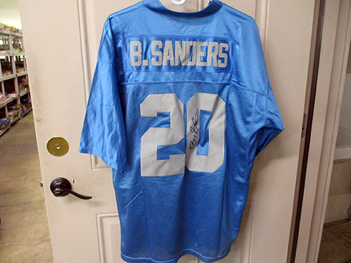image of Barry Sanders Signed Blue Football Jersey