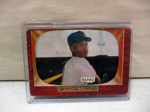 image of 1955 Bowman Ernie Banks baseball card