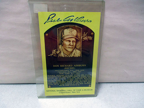 image of Richie Ashburn autographed Hall of Fame Plaque Card