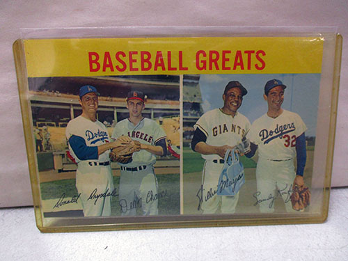 image of Baseball Greats Willie Mays, Sandy Koufax, Don Drysdale postcard