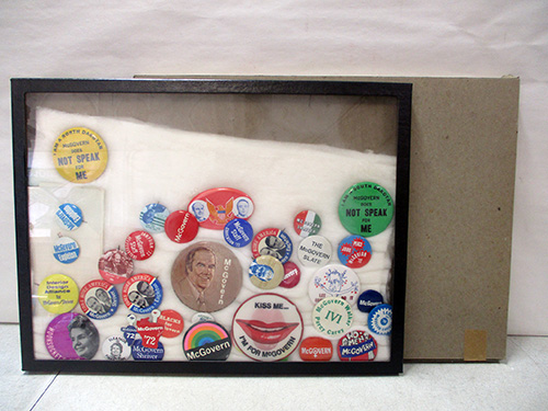 image of Collection of McGovern Campaign Buttons in Display Case