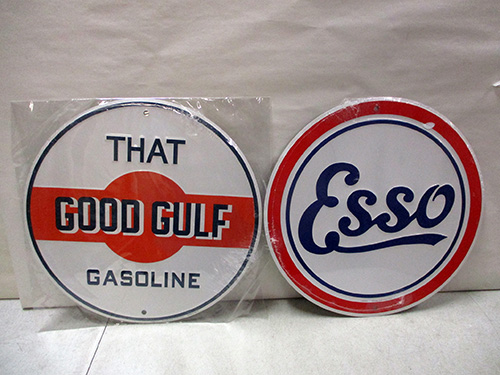 image of Gulf and Esso Gasoline Signs