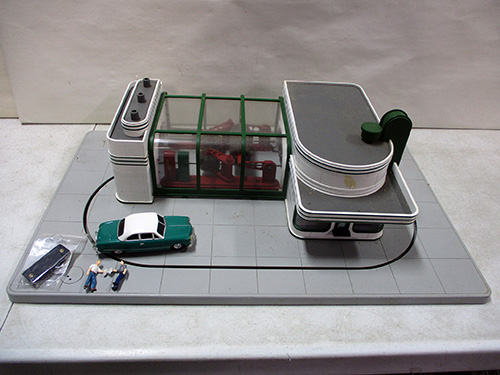 image of Scale Model of Gas Station with Car