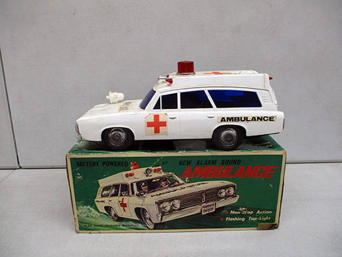 image of Battery-Powered Tin Ambulance Toy