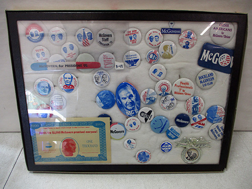 image of Framed 1972 McGovern Campaign Buttons