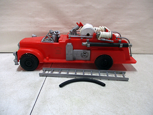 image of Eldon Red Fire Truck Toy with Accessories