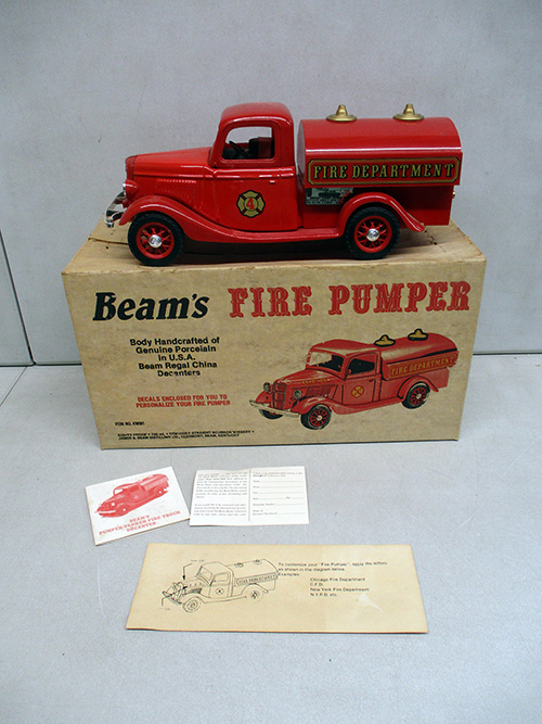 image of Beam's Fire Pumper Porcelain Decanter