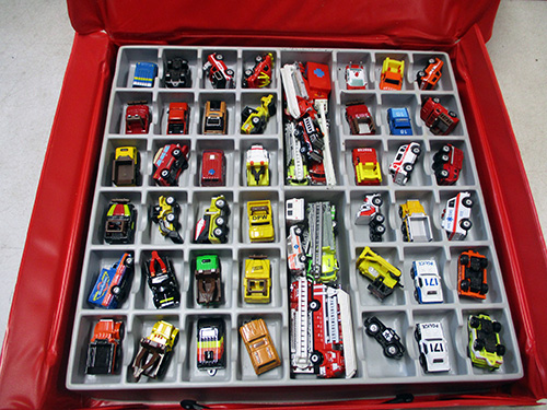 image of Collection of Micro Machines Toy Cars with Case