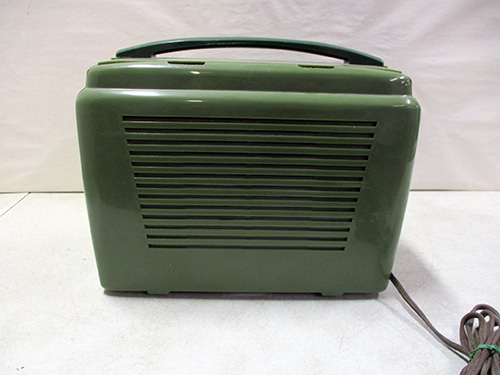 image of Green Portable Bakelite Radio with Handle