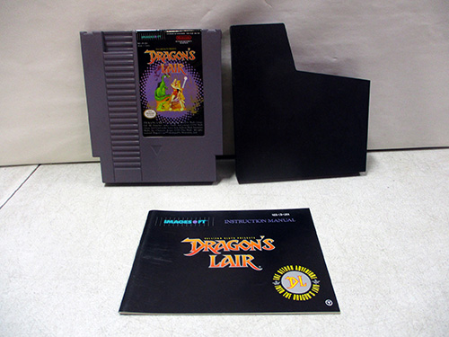 image of Dragon's Lair NES Game Cartridge with Manual