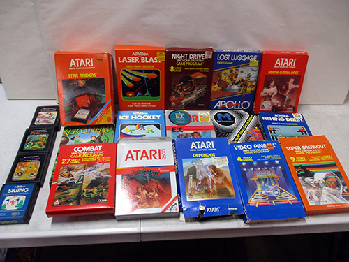 image of Atari 2600 Video Game Cartridges and Manuals
