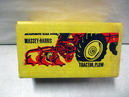 image of Ruehl Massey-Harris Tractor Plow Scale Model in Original Box