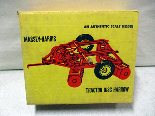 image of Ruehl Massey-Harris Tractor Disc Harrow Toy Model in Original Box