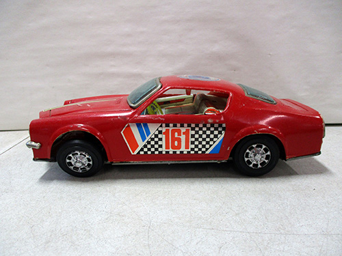 image of Japanese tin battery Op Toy Car with Racing Sticker Number 161