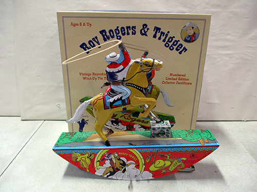image of Roy Rogers & Trigger Tin Rocking Toy with Box
