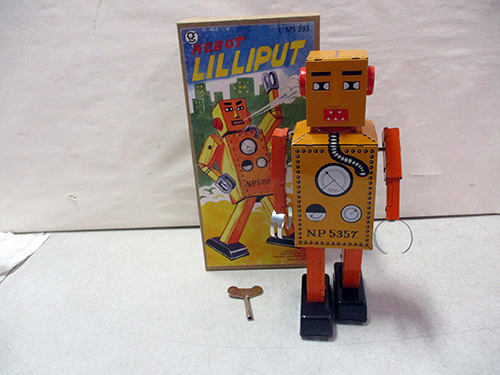 image of Lilliput Tin Wind-Up Robot with Box