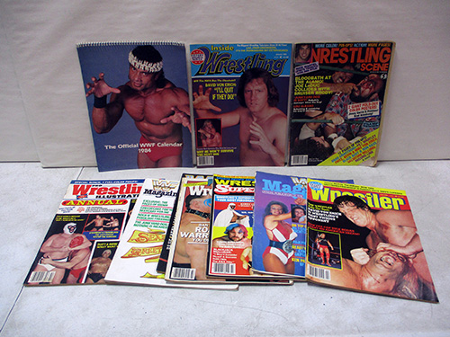 image of 1980's Wrestling Magazines and Calendar