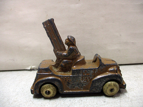 image of Barclay Toy Soldier Car with Mounted Cannon