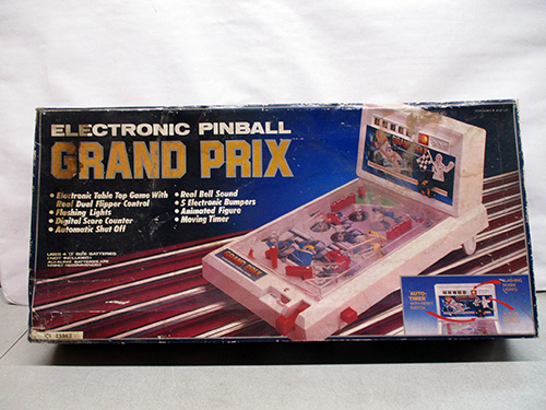 image of Electronic Pinball Grand Prix Table Game with Box