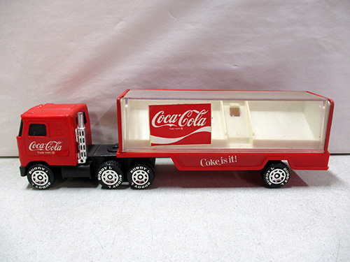 image of Buddy L Coca-Cola Branded Toy Truck with Trailer