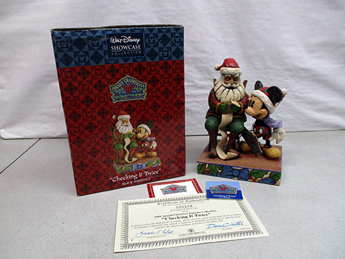 image of Disney Jim Shore Mickey and Santa Figure with Box