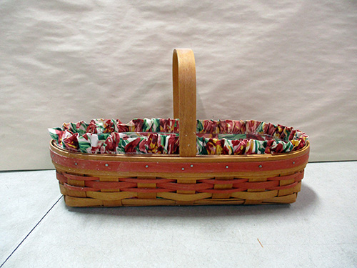 image of Longaberger Basket With Festive Liner