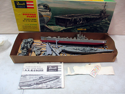 image of Revell USS Ranger Model Kit with Box and Instructions