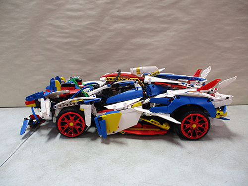 image of Custom-Built Technic Style Multicolored Model Car