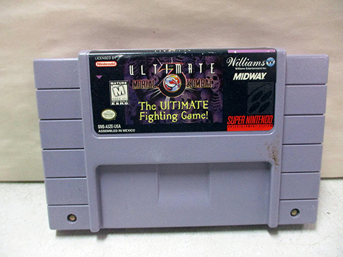 image of Ultimate Mortal Kombat 3 SNES Game Cartridge