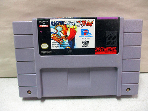 image of Earthworm Jim Super Nintendo Game Cartridge