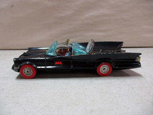 image of Corgi Toys Die-Cast Batmobile Model with Red Wheels