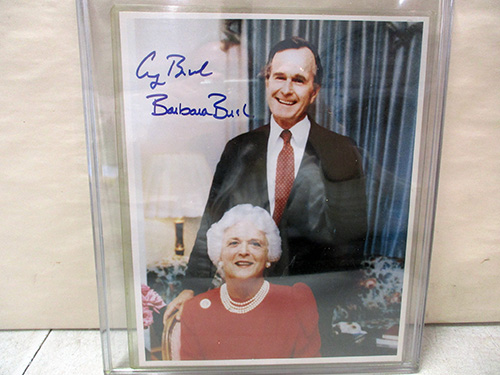image of Photograph Signed by George and Barbara Bush