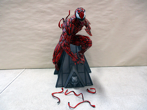 image of Marvel Carnage Statue on Building Base