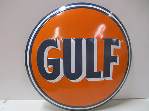 image of Gulf Oil Vintage-Style Advertising Sign