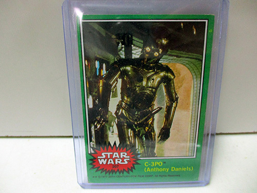 image of 1977 Topps Star Wars C-3PO Anthony Daniels Error Trading Card