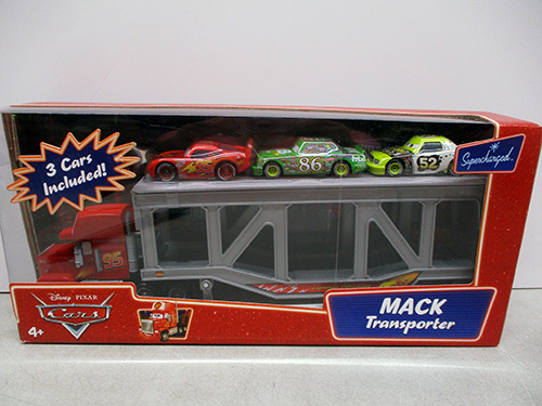 image of Disney Cars Mack Transporter with 3 Cars