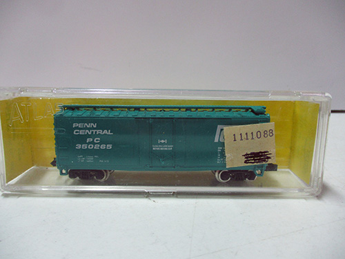 image of Penn Central Boxcar N scale Model Train in Display Case